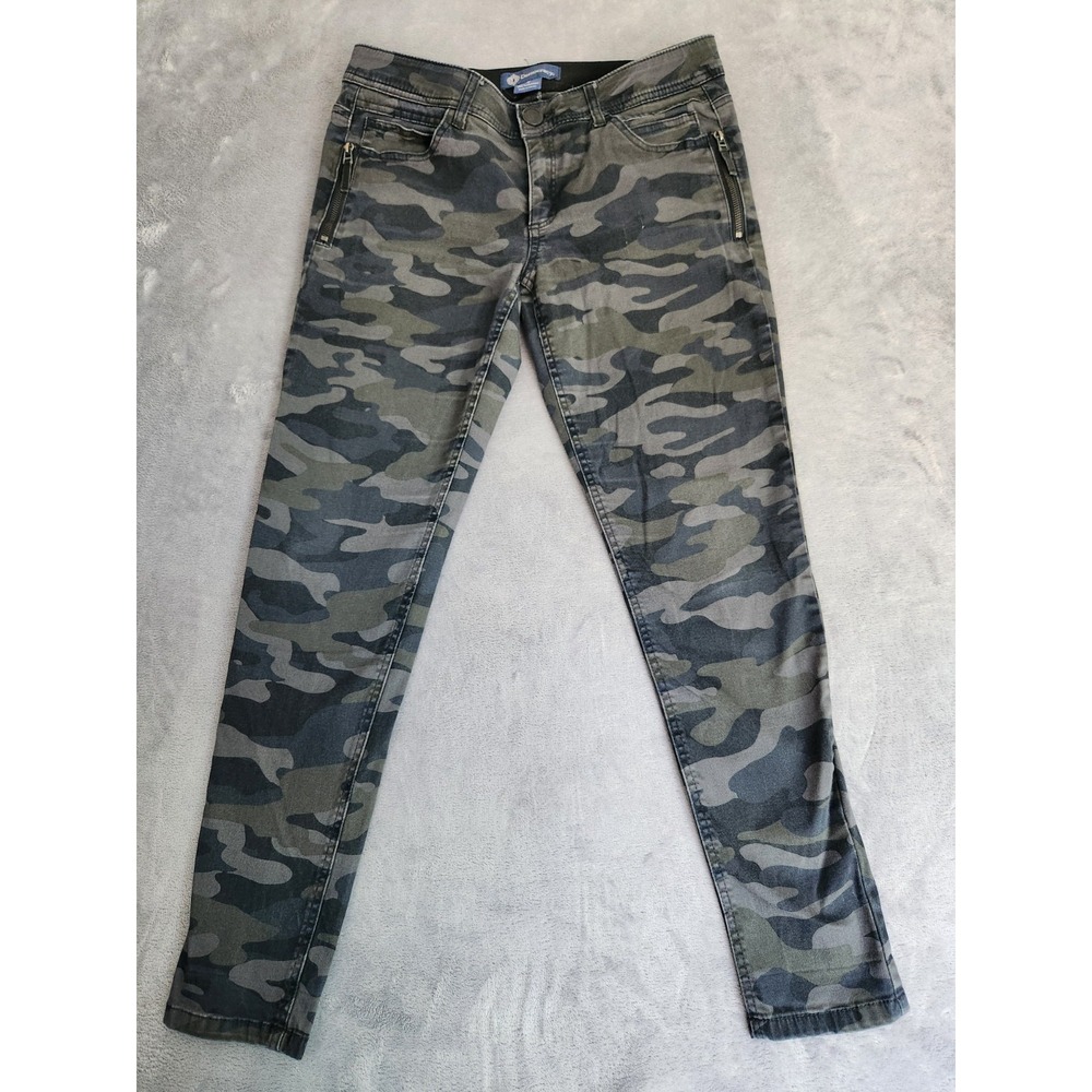 Democracy Jeans Womens 8 Dark Camo Ab Solution Stretch Pants Pattern Zip